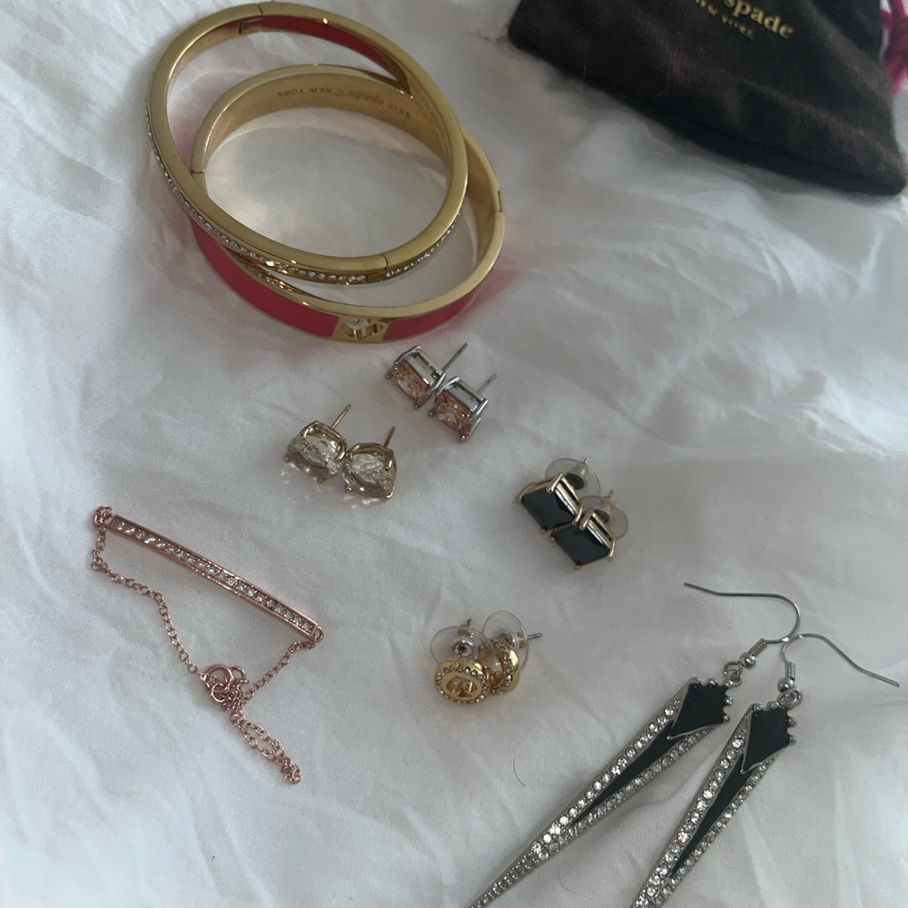 kate spade Gold and Red Bangle Set